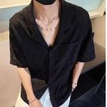 Men's Vintage Cuban Collar Polo Shirt – Loose Fit Hollow-Out Short Sleeve Top - Image 7