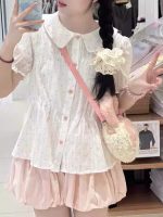 Petite Preppy Shirt & Skirt Two-Piece Set – 2025 Summer Youthful College Style Outfit - Image 8
