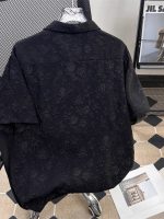 Unisex Lazy Style Jacquard Loose Short Sleeve Shirt - Image 2