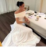 Women’s Color-Block Pleated Off-Shoulder Maxi Dress - Image 4