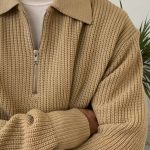 Men’s Oversized Half-Zip Polo Knit Sweater