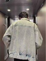 Men’s Vintage High-Street Cropped Denim Jacket - Image 5