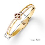Cross-border wholesale electroplated gold female models female high-grade female non-fading jewelry ins four-leaf clover titanium steel bracelet - Image 4