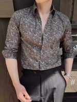 Men’s Printed Slim Fit Long Sleeve Shirt – 2025 British Style Wrinkle-Resistant Dress Shirt - Image 5