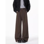American Retro Black Fleece-Lined Wide-Leg Trousers – Men's Loose Fit Straight Casual Pants for Autumn & Winter - Image 8