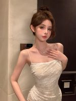 Women's White Lace Backless Ruched Camisole Bodycon Maxi Dress - Image 9