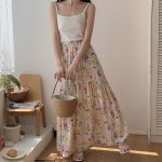Floral Cotton-Silk Loose Skirt - Image 12