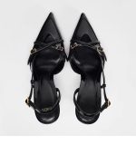 Pointed Toe Slim Strap Mule High Heel Sandals - Image 6