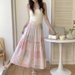 Floral Cotton-Silk Loose Skirt - Image 11
