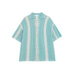 Color Block Hollow Knit Short Sleeve Cardigan - Image 9