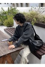 Unisex Vintage Wide-Strap Leather Crossbody Tote Bag - Image 7