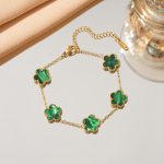 Cross-border titanium steel lucky clover five-leaf clover five-flower five-leaf bracelet light luxury high-end female hot-selling stainless steel hand jewelry - Image 4