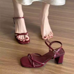 Burgundy French Chic High Heels - Image 4