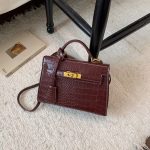 Retro Crocodile-Pattern Small Square Crossbody Bag – Women's Elegant Autumn/Winter Kelly-Style Handbag - Image 11