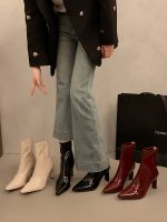 Women's French Pointed Toe Elastic Ankle Boots - Image 4
