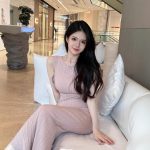 Women's Sleeveless Slim Fit Waist-Cinched Slit Bodycon Maxi Dress - Image 5