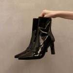 Women's French Pointed Toe Elastic Ankle Boots - Image 5