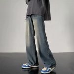 American Retro Hong Kong Style Men's Jeans – Loose Wide-Leg Straight Streetwear Pants - Image 5