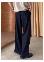 Linen Blend Relaxed Straight-Leg Trousers for Men - Image 7