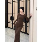 French Retro Elegant Slim Fit Bodycon Dress - Image 3