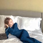 Blue Vintage Slim Long Sleeve Bodycon Dress