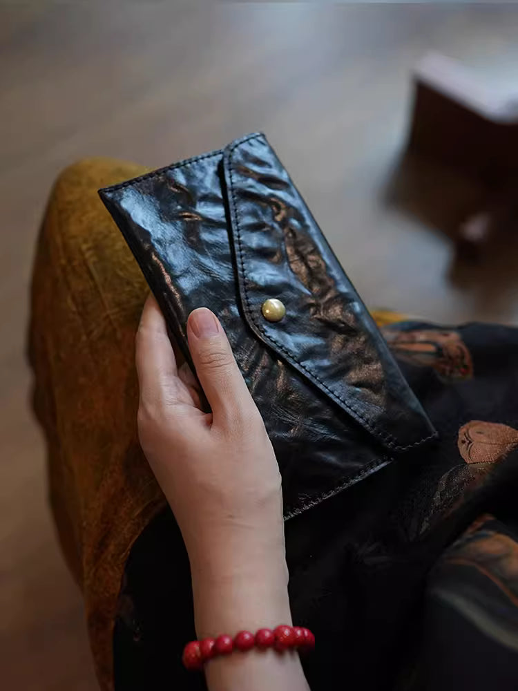 O1CN01SwMIMv1CuAVDo6qdq__2636240140_jpg Women’s Vegetable Tanned Genuine Leather Long Wallet Envelope Clutch - Image 1