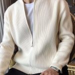 Men’s Double-Zip Solid Knit Cardigan