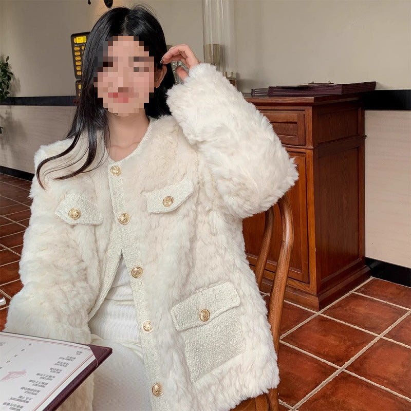 O1CN01W3T12L2GUIjuSOvvK__4039759018-0-cib Faux Fur Winter Coat for Women | Luxury Thick Coat with Soft Rabbit-Style Collar - Image 1