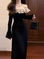 Women’s Elegant Black Knit Maxi Dress - Image 7