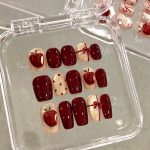 Handmade Christmas Apple Press-On Nails – Short High-End Nail Art Series - Image 6