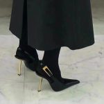 Black Patent Leather Pointed Stiletto Heels – Elegant Metal Baotou Sandals Inspired by Nazha - Image 3