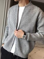 Men’s Double-Zip Solid Knit Cardigan - Image 6