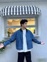 Retro Washed Blue Clean-Fit Denim Jacket for Men