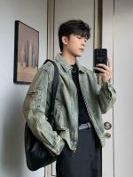 Men’s Vintage High-Street Cropped Denim Jacket - Image 6