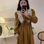 New French Dress Women's Niche Waist Slimming Tea Dress