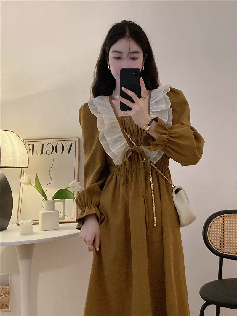 O1CN01bik6k72A1XwyyZ8UE__0-item_pic New French Dress Women's Niche Waist Slimming Tea Dress - Image 1