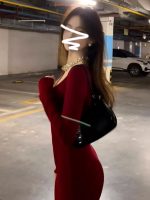 Red Square Neck Bodycon Long Dress for Women Inner Layer Elegant Slim Fit Dress - Image 2