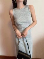 Women's Sleeveless Slim Fit Waist-Cinched Slit Bodycon Maxi Dress - Image 6