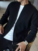 Men’s Double-Zip Solid Knit Cardigan - Image 5