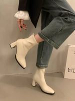 Women's Soft Leather Chunky Heel Slim-Fit Chelsea Ankle Boots - Image 15