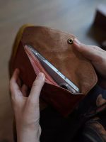 Women’s Vegetable Tanned Genuine Leather Long Wallet Envelope Clutch - Image 3