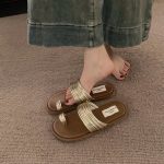 Roman Royal Toe Ring Flat Slippers for Women – Outdoor Sandals - Image 6