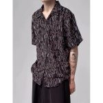 Elegant Floral Cuban Collar Ice Silk Shirt - Image 10
