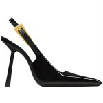 Black Patent Leather Pointed Stiletto Heels – Elegant Metal Baotou Sandals Inspired by Nazha - Image 10