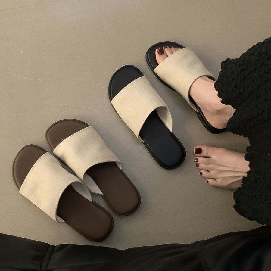 O1CN01fgsYCc2Mctt0nZDFS__2217712259849-0-cib French Casual Open Toe Flat Non-Slip Beach Sandals - Flip-Flops for Women - Image 1