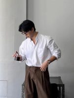 Korean Style Cotton Linen Casual Shirt - Image 6