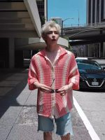 Color Block Hollow Knit Short Sleeve Cardigan - Image 3