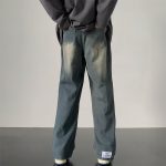 American Retro Hong Kong Style Men's Jeans – Loose Wide-Leg Straight Streetwear Pants - Image 8
