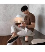 Men’s Slim Fit Ice Silk Striped Knit T-Shirt – Lightweight Draped Short Sleeve Top - Image 6