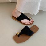 Elegant Toe Ring Flat Sandals – Fashion Casual Slip-On Beach Slides for Women - Image 14